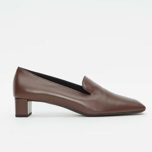 The Row Margaret Brown Leather Heel Loafer